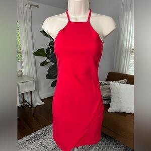 Charlotte Russe size medium red mini bodycon dress with zipper up the back